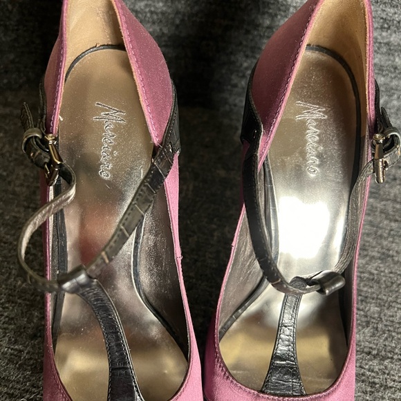 MARCIANO GUESS R- LIANNE Purple Multi RUNWAY SHOES Heels size 10 with box retro - Picture 12 of 15